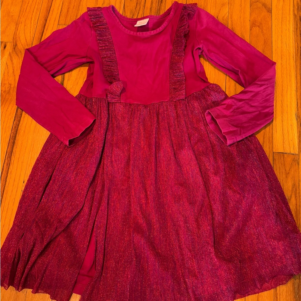 Hanna Andersson Magenta Long Sleeve Kids Dress